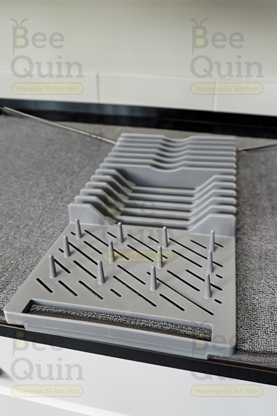 HASBY Büyük Boy 36x60 cm Bulaşıklık Katlanabilir Matlı Mikrofiber Katlanır Bez Mat Tezgah Kurutma