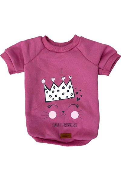 MPZ Pets Pink Sweatshirt and Sweet Princess Dress - Cat & Dog Outfit