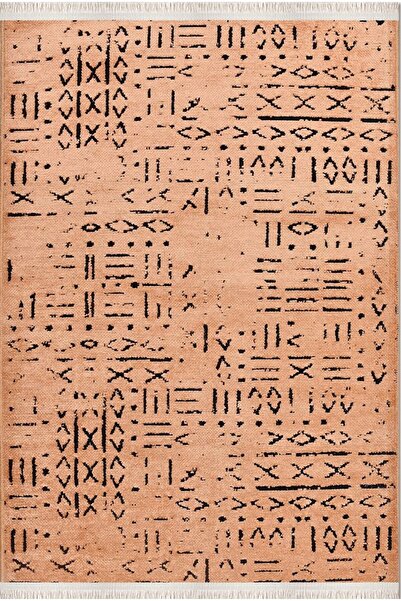 Emin Halı Veja 8013s Turuncu Tozsuz Kaydırmaz Iskandinav Natural Sönil Salon ...