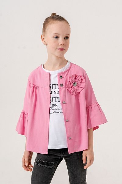 GİYİCEM TEKSTİL Floral Print Girls Shirt Set - 3127