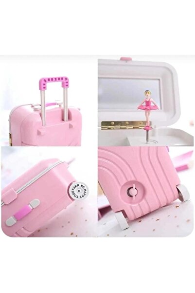 Sensoria Balerin Müzik Kutusu Takı Kutusu Kurmalı Bavul Müzik ve Takı Kutusu makyaj Kutusu Aynalı