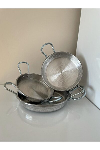 sobapark Aliminyum Tava Seti Sahan Seti Bakır Görünümlü Tava Seti 18+20+22 Cm
