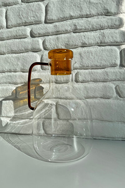 yeninesilevim Amber/Turuncu Kapak ve Kulplu Borosilikat Cam Sürahi 1.9 L