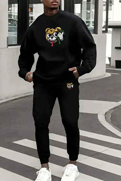 FECCY Ανδρικό σετ Βαμβάκι τεμαχίων για το φθινόπωρο, D Με σχέδιο άνετο φούτερ...