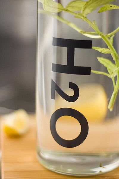 HSDemirci 1000 ML Gray Water Bottle - H2o Borosilicate Glass Flask, Water Bottle with Vacuum Lid