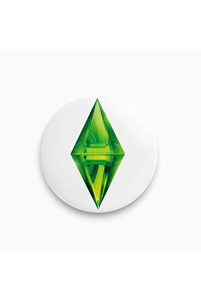 rebelberi Sims Yeşil Sim Plumbob Kristali Rozet