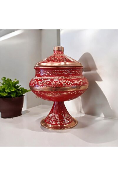 Bakır Center Bakır Şekerlik Saf Bakır Şekerlik Orts Boy El İşlemeli Bakır Çik...