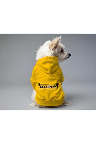 MPZ Pets Cat and Dog Outfit & Gown - Yellow Hoodie Security