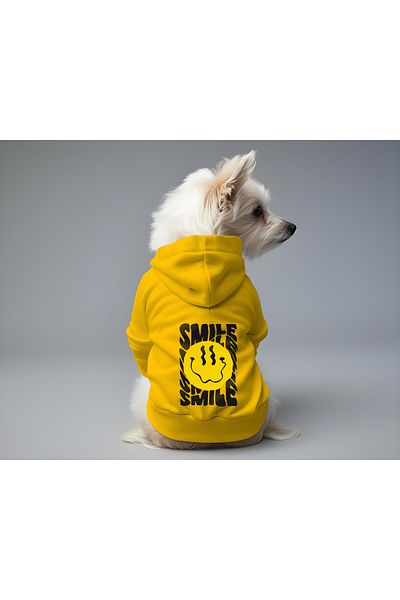 MPZ Pets Cat and Dog Outfit & Dress - Yellow Hoodie Smile