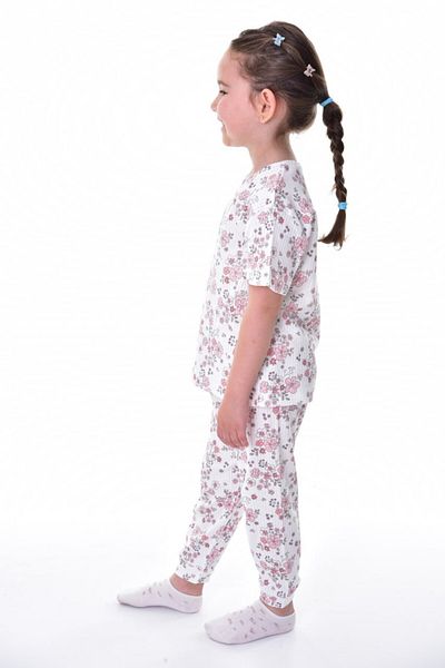 bunny hopp Set de pijamale pentru fete cu mâneci scurte din țesătură interlock din bumbac 100%