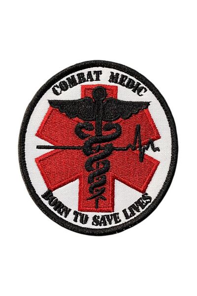 Ex Patch Combat Medic Born To Save Lives Patch Peçă Broderie 8 X 9 Cm