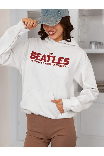 SEVBANO The Beatles Music Band Printed Unisex Oversize 1964 Hoodie
