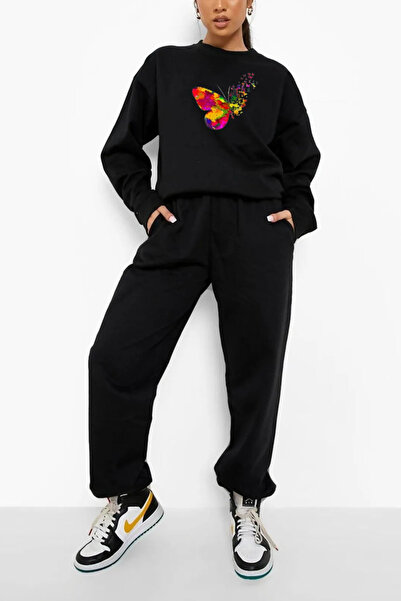 Wish BF Γυναικείο Σετ Φόρμας με τύπωμα με Λαιμόκοψη Ποδηλάτου και Κάτω Μέρος ...