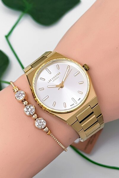 Lee Cooper Lc07609.130 Gold Color Women's Watch - Steel Band and Case, 3Atm W...