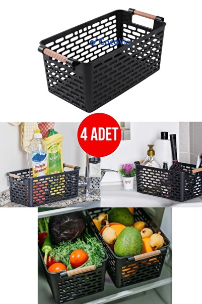 ( 4 PCS) Decorative Multi-Purpose Organizer with Plastic Handle/In-Cabinet-Drawer-Bathroom-Kitchen Organizer