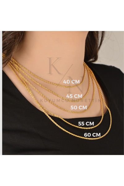 kuyumcu nurettin 1,80 gr (GRAM) 50 Cm Aynalı Zincir Kalp Uçlu Kolye 14 Ayar Altın