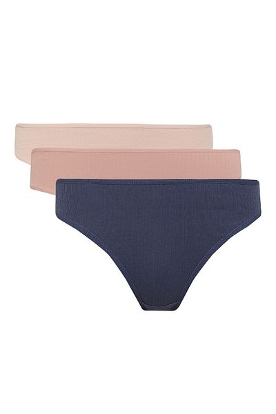 DeFacto Fall In Love Rib 3-teiliges Slip-Höschen E4879ax25sp