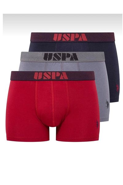U.S. Polo Assn. Men's Licensed Uspa Modal Boxer Set of 3 - Burgundy Navy Blue Anthracite