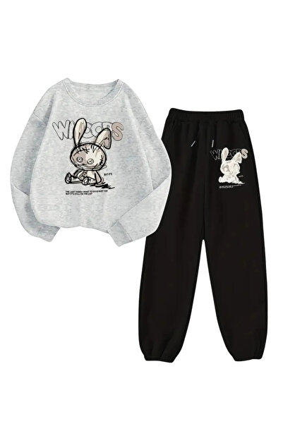 Wish BF Σετ casual κοστούμι με φούτερ και παντελόνι για γυναίκες με Rabbit με...