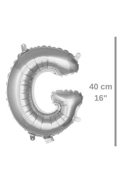 ikm balon بالون فويل حرف G بالون هيليوم 40 سم لون فضي - بالون حرف G - بالون ح...