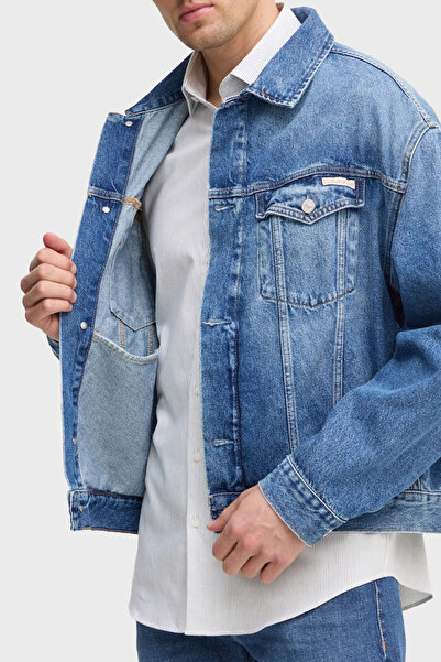 Calvin Klein % 100 Pamuk Relaxed Fit Kot Ceket J30J3270271A4 Erkek KOT CEKET