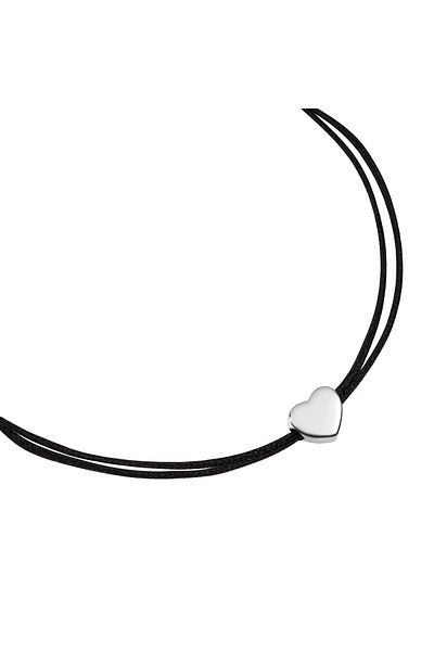 Rafaela Donata Textilarmband Armband Sterling Silber Textil (schwarz)