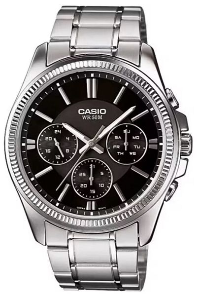 Casio Silver Black Color Men's Wrist Watch