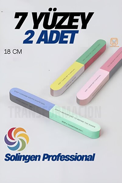 Transformacion 7 Yüzeyli Tırnak Törpü ve Parlatma Blok Sünger Solingen Profes...