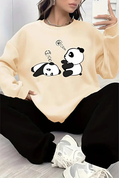 Genel Markalar Pamuklu Tembel Panda Kışlık Erkek Eşofman Takımı