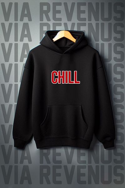 Vordevia Суитшърт с качулка и принт CHILL