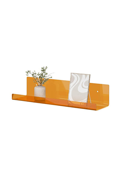 Trend Pleksi Transparan Turuncu Duvar Raf (40cm x 10cm)