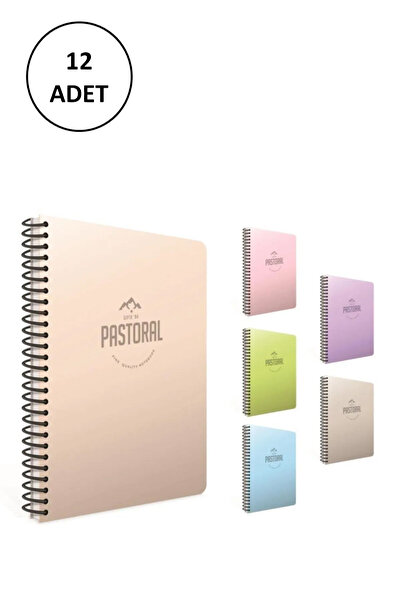 Gıpta Pastoral Spiralli Pp Kapak Defter 17x24cm 72 Yaprak Kareli (12 ADET)