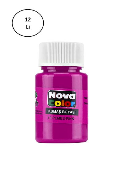 Easy Tedarik Nova Color Nc-168 Bottle Pink Fabric Paint - Pack of 12