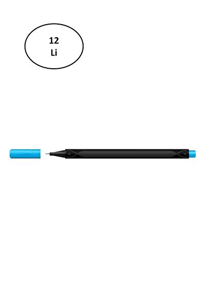 Gıpta 0.4 Mm Triangle Light Blue Fineliner Pen - Paper Box of 12