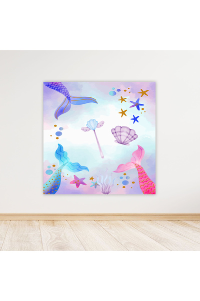 Ligona Home Deniz Kızı Temalı Doğum Günü Afişi 100x100 Vinil - Branda - Afiş-...