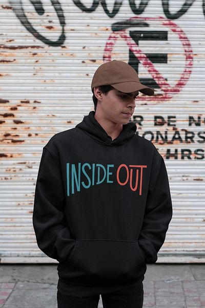 SEVBANO Insiide Out Printed Unisex Oversize Reverse Face Cartoon Hoodie