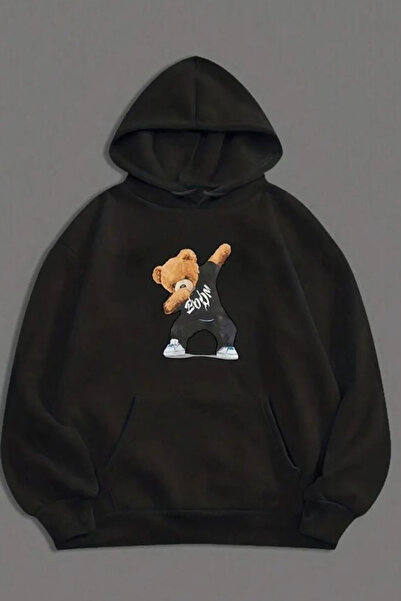 Wish BF Hanorac oversize unisex cu glugă cu imprimeu Teddy Bear