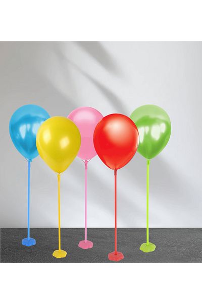 Happyland 5-Piece Colorful Single Pedestal Balloon Stand