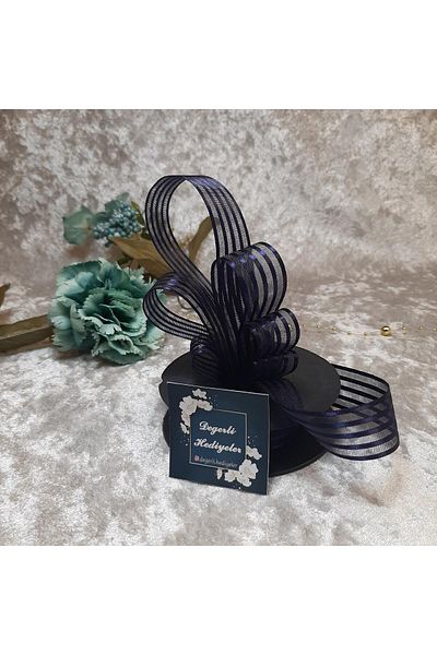 GÜLSEMALİ 20 MT Chiffon Navy Blue Κορδέλα - Κορδέλα 2,5 CM