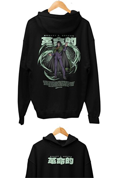 Fuddy Moda Oversize kroj Monkey D. Dragon Back Štampano Sa kapuljačom majica,...