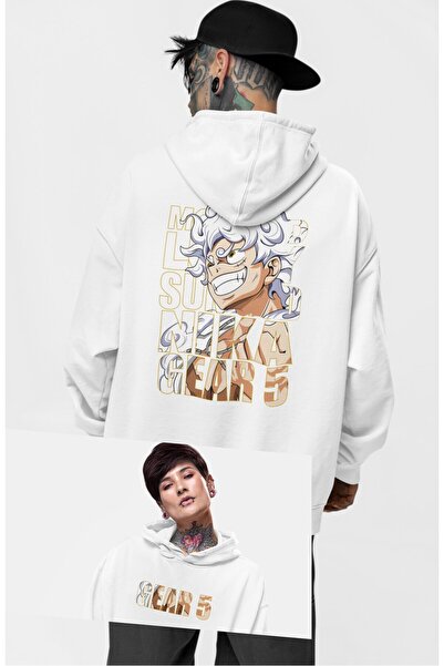 Fuddy Moda Monkey D. Luffy Nika Gear 5 Unisex Oversize kroj Sa kapuljačom Duk...