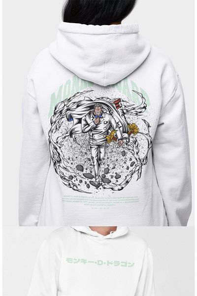 Fuddy Moda Φούτερ Unisex Oversize Monkey D. Garp με κουκούλα - Φούτερ με θέμα Anime One Piece