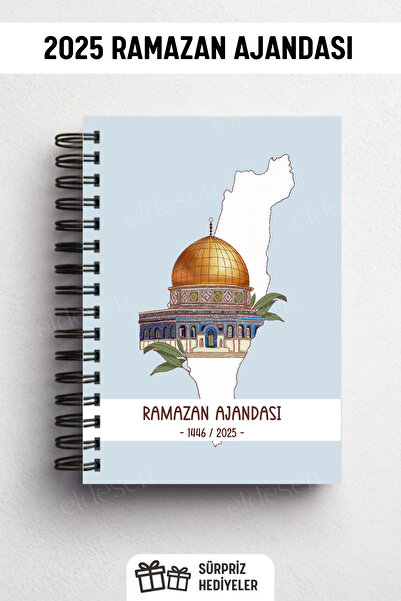 Eldesen Tasarım Ramazan Ajandası, Oruç, Hatim, Teravih, Günlük ve Aylık Planlayıcı, Sert Kalın Kapak, Tarihli