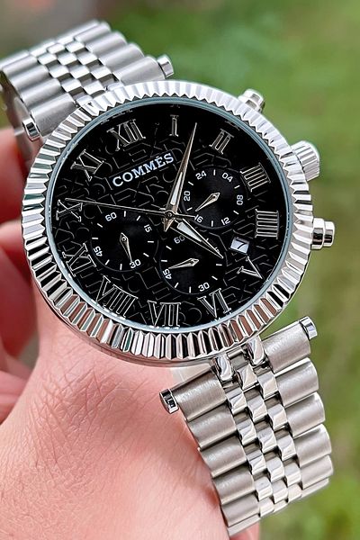 COMMES Men's Wristwatch Crono Functions Active Silver Color