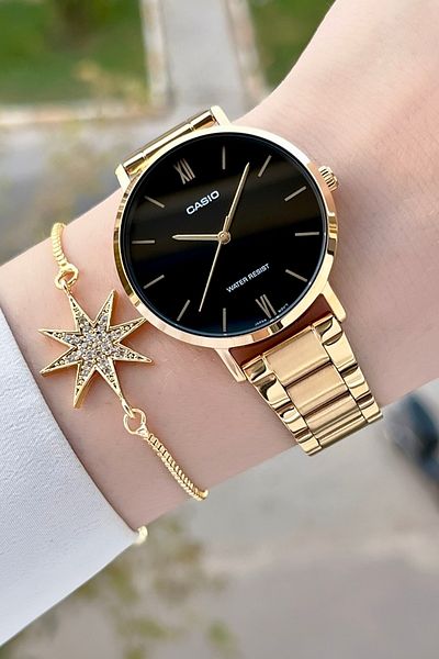 Casio Black Gold Color Women's Wristwatch