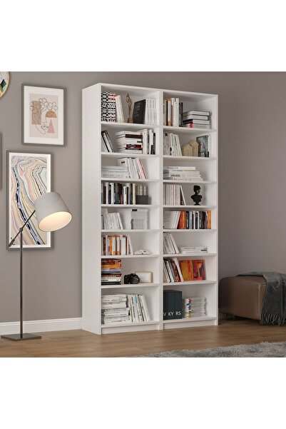 asratrend Asra Trend MDF Beyaz Kitaplık – Ayarlanabilir Raflar, Ev & Ofis Mod...