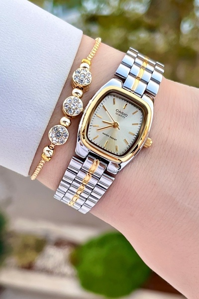 Casio Gold Silver Color Women's Wristwatch
