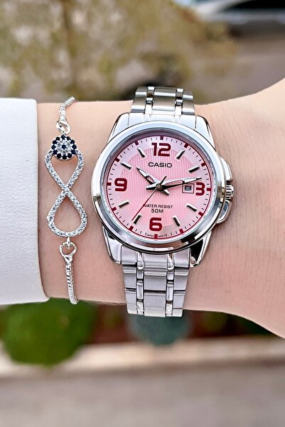 Casio Gümüş Pembe Renk Kadın Kol Saat