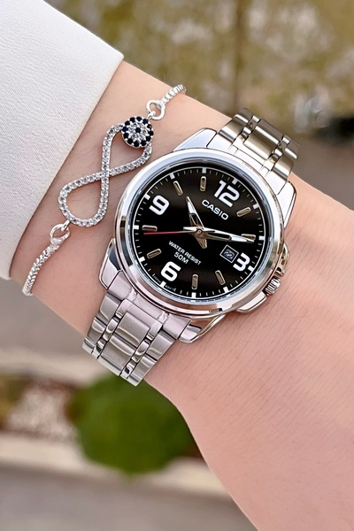 Casio Silver Black Color Women's Wristwatch