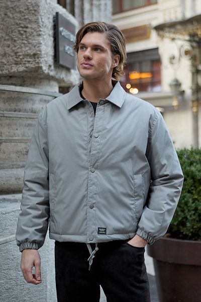 Danger Ανδρικό παλτό με γκρι μπουφάν Oversize Snap